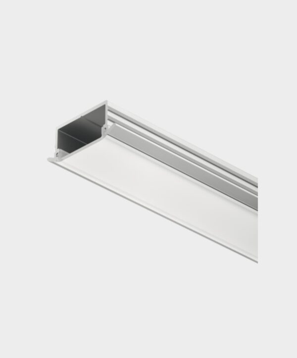 Perfil para embutir prof. 6,5mm alu. Plat. Tras