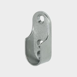 Soporte lateral para tubo oval zamak niquelado